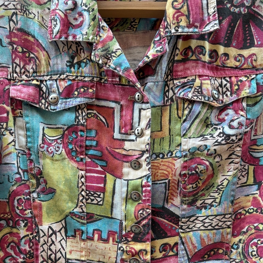 Colorful Patterned Women's Jacket - image 3